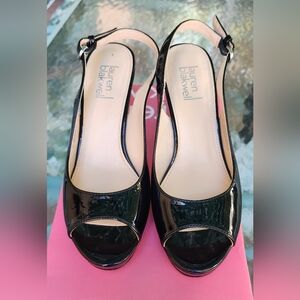 Black Patent Peep Toe Shoes